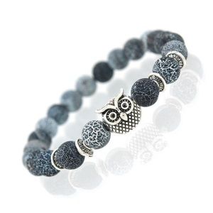 Volcano stone owl bracelet
